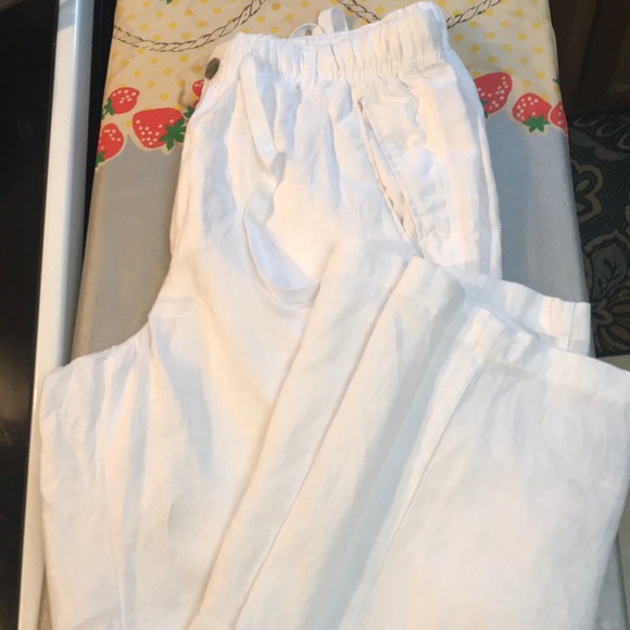 Tasso Elba 💯 linen white pants - Picture 3 of 4